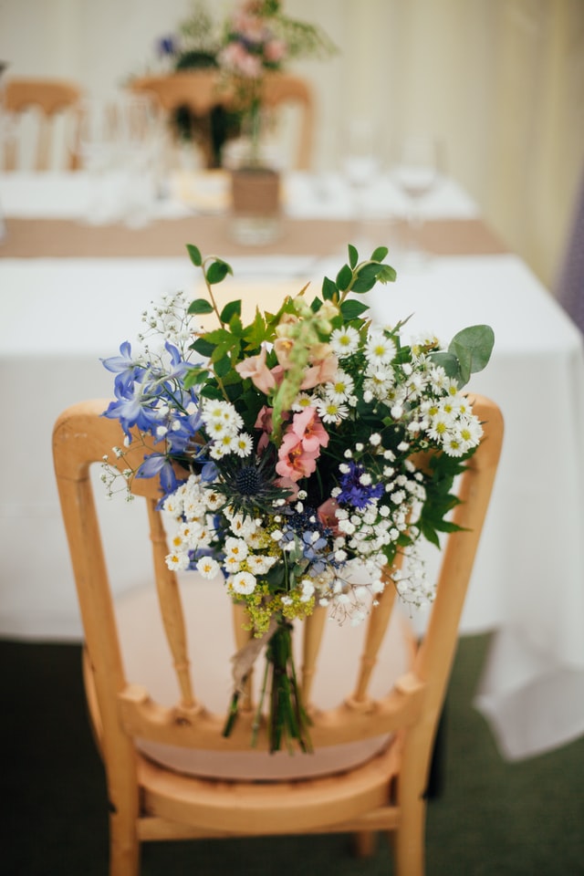 Floral wedding centerpiece meadow flowers